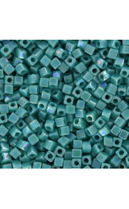 Miyuki square - cubes 1.8mm Beads - Opaque turquoise green ab SB18-481
